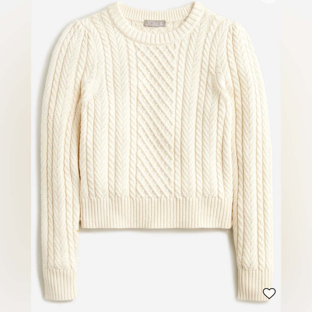 J. Crew Cream Cable Knit Sweater